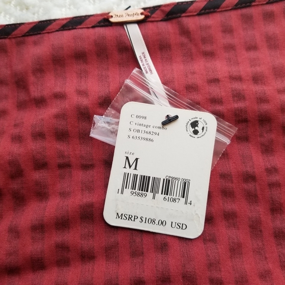 Free People Caroline stripe long sleeve top size M - Picture 7 of 11